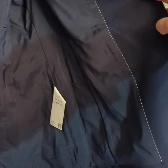 Boss Virgin Stretch Wool Navy Women's Blazer - Picture 13 of 13